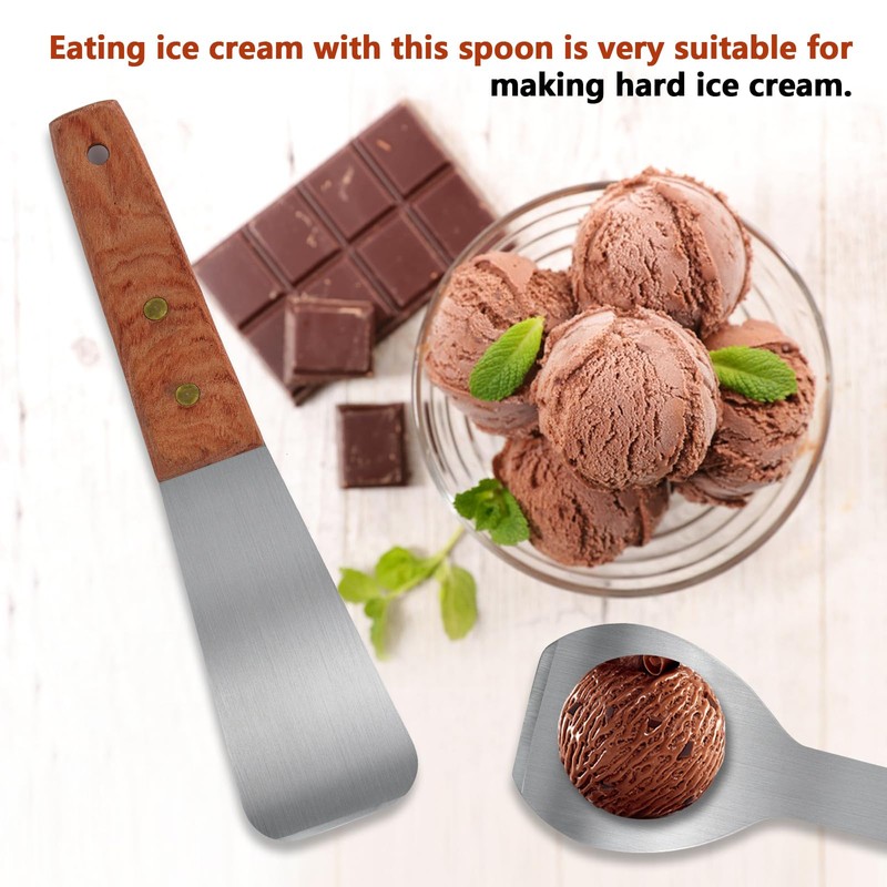 Ice Cream Spade,Stainless Steel Ice Cream Shovel with Wooden Handle…