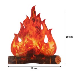 12 Set 3D Decorative Cardboard Campfire Centerpiece Artificial Fire Fake Flame Paper Party Decorative Flame Torch (Red Orange)