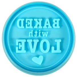 R&M International 0412 Baked with Love Pastry and Cookie Stamper, Blue, 2.5"