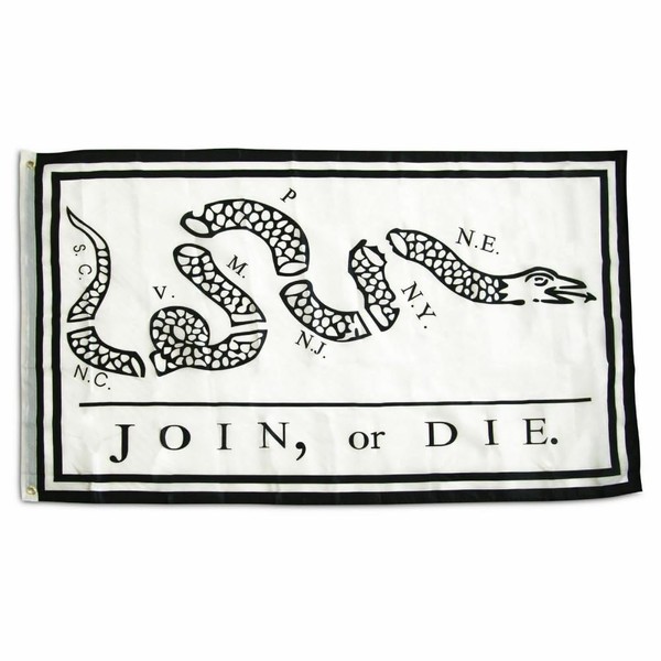 3x5FT Join or Die Flag Revolutionary War Ben Franklin Historic