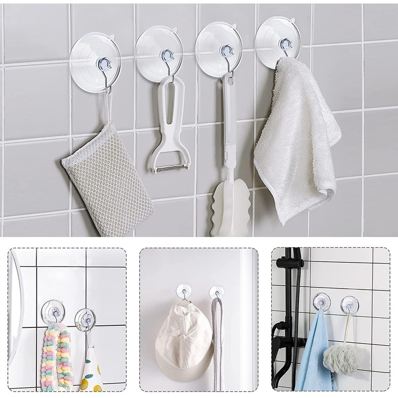 Navoys Set of 12 Suction Cup Hooks, Premium PVC Cups