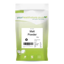 yourhealthstore Premium Malt Powder (Non diastatic) 500g, Malted Flour, adds Flavour, Sweetness and Colour to The Crust in Bread, Vegan (Recyclable Pouch)