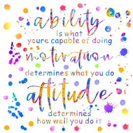 Inspirational Quotes Wall Decal Colorful Inspirational Wall Stickers Vinyl Motivational Phrases Stickers Removable Peel and Stick Wall Stickers for Nursery Classroom Kids Room Decor