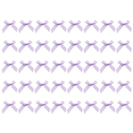 Shapenty 1cm Wide Mini Satin Ribbon Bows Flowers Bowknot Bulk for Sewing Dress Craft Project Scrapbooking Wedding Birthday Christmas Ornament Gift Decor Wrapping, 4x4cm, 40PCS (Light Purple)