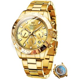 OLEVS Automatic Gold Watches for Men Luxury Classic Stainless Steel Calendar Luminous Waterproof Watches for Men