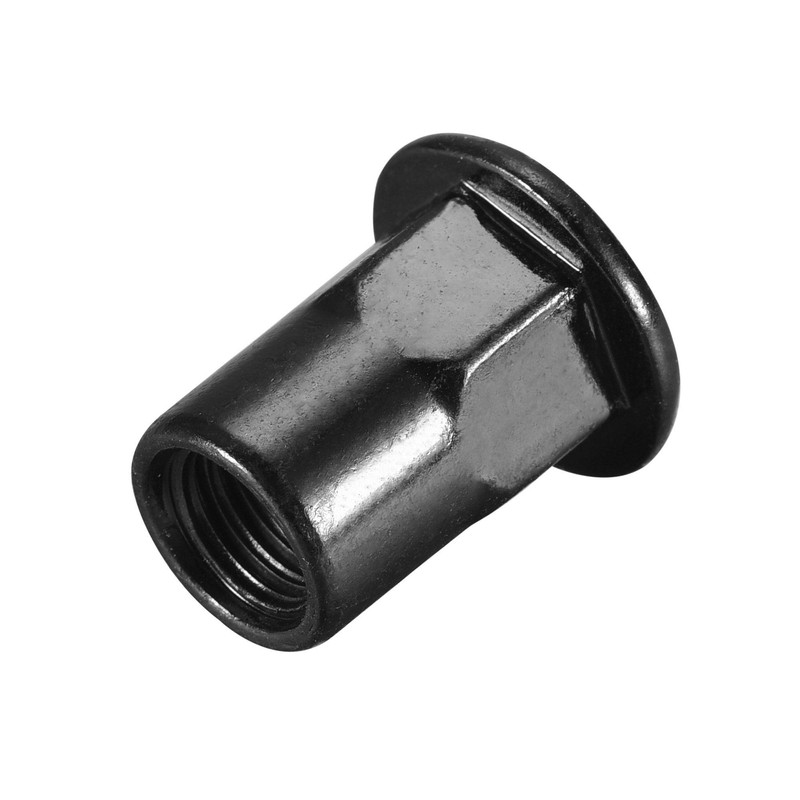 sourcing map M8 Rivet Nuts, Thread Half Hexagonal Carbon Steel