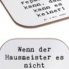 Mr. & Mrs. Panda Drinks Coaster Saying Hausmeister Hilfe -