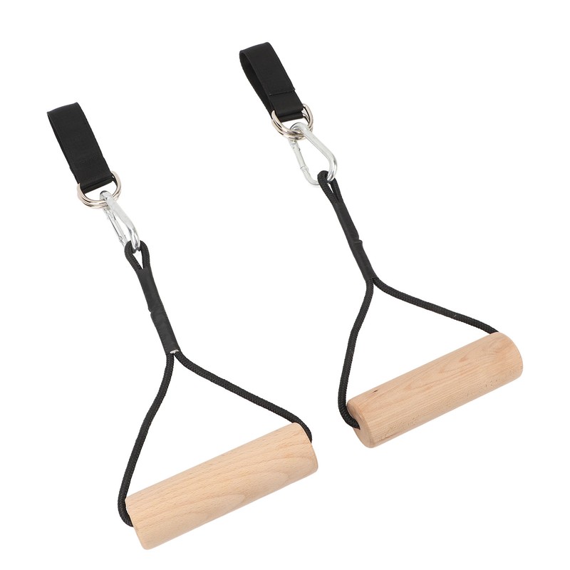 Wooden Gymnastic Rings Portable Pull Up Handles Arm Strength Trainer
