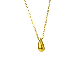 [SlickStyle] Pendant 18K Gold Plated Necklace 18k Gold Plated Necklace for Women, 925 Silver with Teardrop Pendant, Dainty and Popular, Gold and Platinum Elements, Adjuster for Metal Allergies,