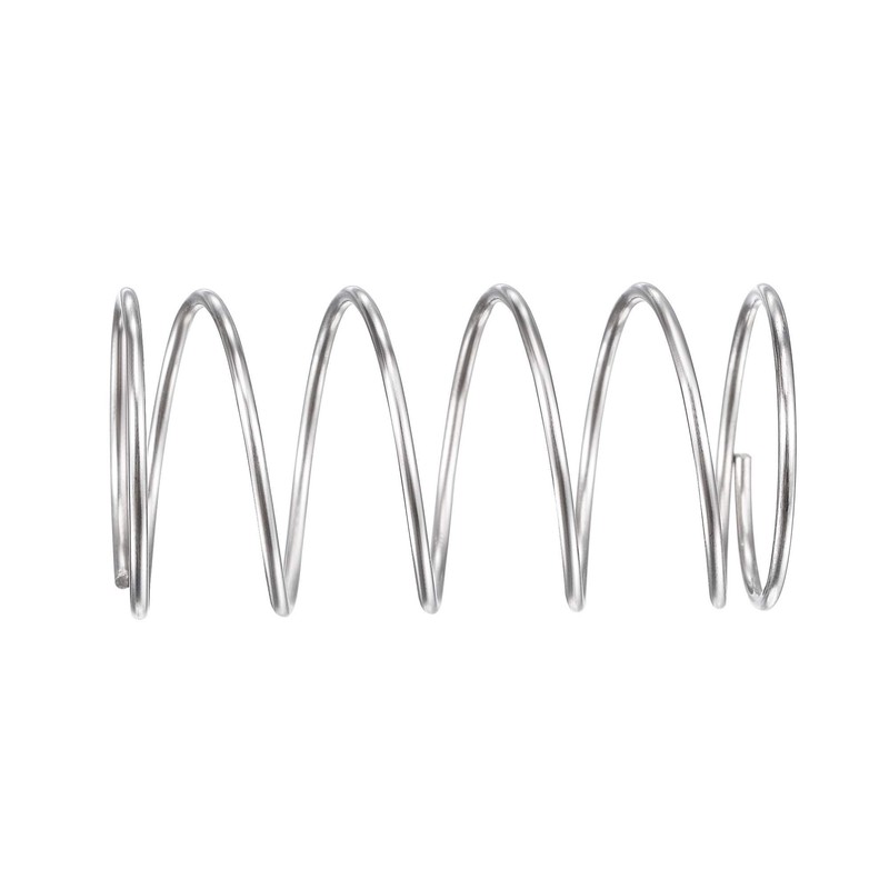 sourcing map Compression Spring,304 Stainless Steel,18mm OD,1mm Wire Size,9mm Compressed