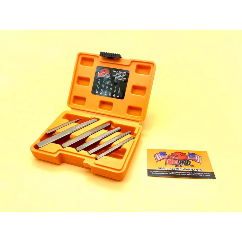 Drill Hog 6 Pc Square Easy Out Set Straight Screw