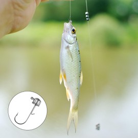 TIXIPEM 1/6 oz Ned Rig Jig Heads [10PCS] - Mushroom Head Shroom Jigs Use for Bass Fishing&Finesse Fishing - [Silver-1.2IN] Jig Heads