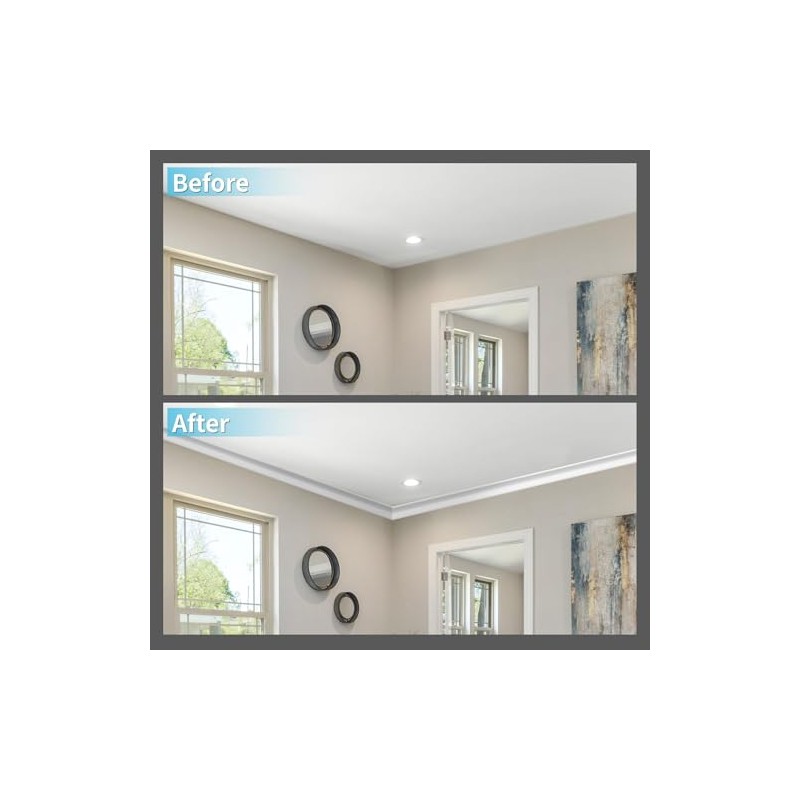 Art3d 10-Pack 47Ft White Ceiling Crown Molding Trim, High Impact