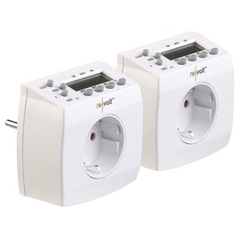 revolt Digital Timer Sockets: Set of 2 Compact Digital Timer Switches with LCD Display (Daily Timer Digital, Weekly Timers Digital, Timer Switch)