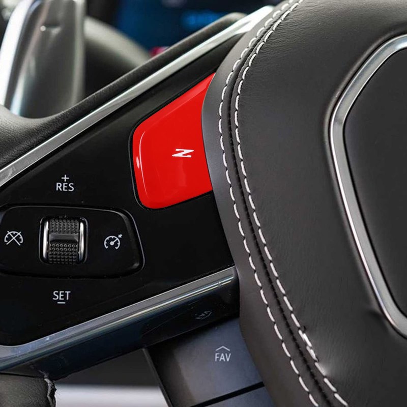 Steering Wheel Z Button Cover Trim Sticker Replacement for Corvette