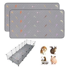 LWYMX 2Pcs Guinea Pig Cage Liners,Guinea Pig Fleece Cage Liners24''X72'' Super Absorbent Washable Pee Pads Reusable for Rabbit Hamster Chinchilla