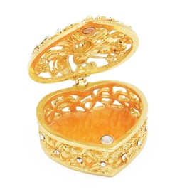 JOICE GIFT Gold Metal Heart Rhinestone Wedding Arras Box Set with Unity Coins