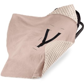 Bearmoss Swaddling Blanket, Baby Seat Blanket, Pram and Child Seats, Universal Baby Blanket for Buggy, Car Seat, All-Year Blanket, 90 x 90 cm (Sandy)