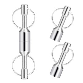 Linkstyle 2 Pack Metal Magnet Keychain, Magnetic Key Chains Holder with Split Ring Jewelry Test Magnet, Strong Pocket Keyrings Hook for Women Men Metal Recyclers Hobbyists Collectors