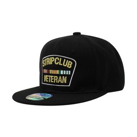 CHOK.LIDS Strip Club Veteran Flat Visor Ball Cap Baseball Cap Snapback Closure PS101 (PS101 Black)