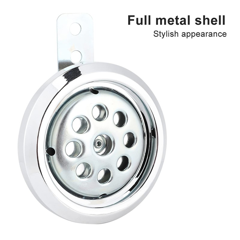 Universal Powerful 105dB Motorcycle Horn with Chrome Lid Honeycomb Pattern