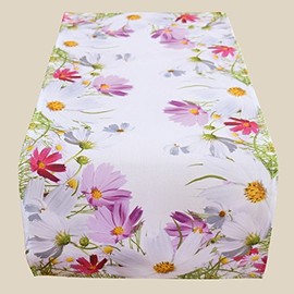 Raebel Table Runner Spring Flowers High-Quality Print Motif (40 x 90 cm, Polyester, Flowers, Colourful)