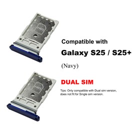 2 PCS for Galaxy S25 & S25 Plus Dual SIM Card Tray Replacement, Dual SIM Card Slot Holder Compatible with Galaxy S25 and S25 Plus Dual-Sim Version, Navy