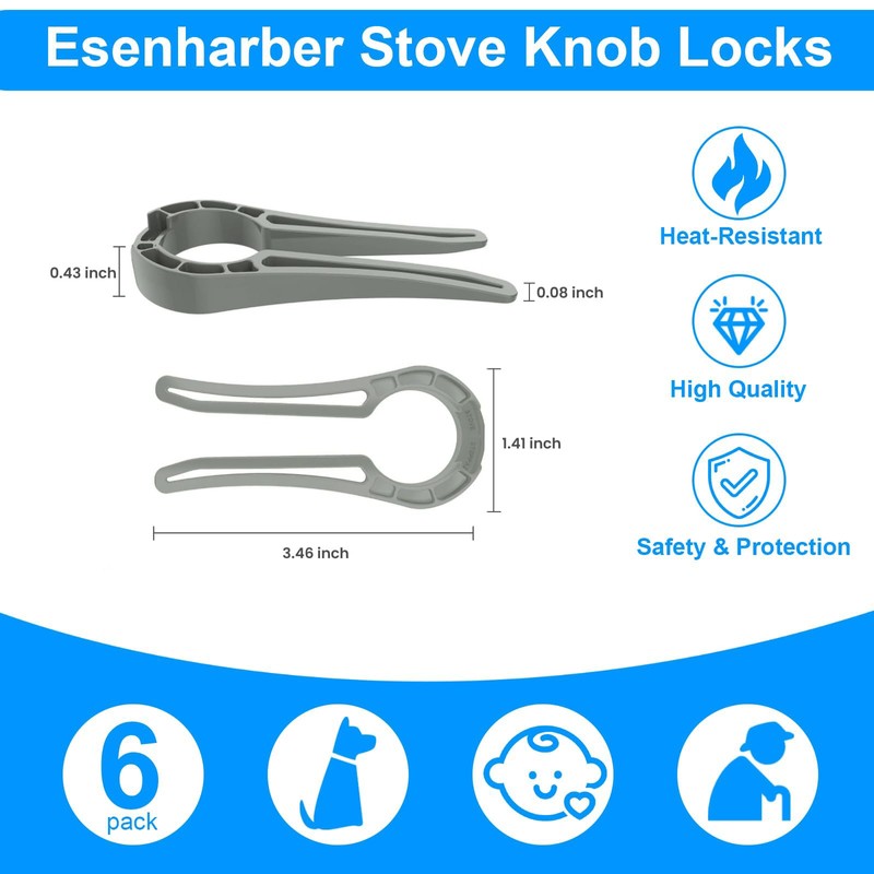 HKYLRAT 5Pcs ﻿Gas Stove Knob Locks, Safety and Proofing Proof