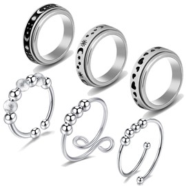 To My Daughter Ring Fidget Ring for Women Daughter Gift from Mom Anxiety Relief Ring Beads Adjustable Open Ring for Girls