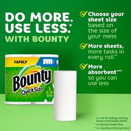 Paper Towels Quick Size, White, 16 Family Rolls = 40 Regular Rolls