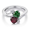 Gem Stone King 925 Sterling Silver Green Nano Emerald Red