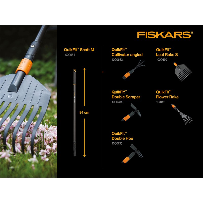 Fiskars QuikFit Double Scraper Hoe, Tool Head, Length: 18.5 cm,