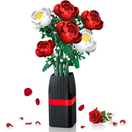 Flower Bouquet Building Set, Flower Plants for Botanical Collection, Flowers Building Setfor Adults Girls Ages 7+, Romantic Gift for Mother's Day, Valentine's Day, Women's Day