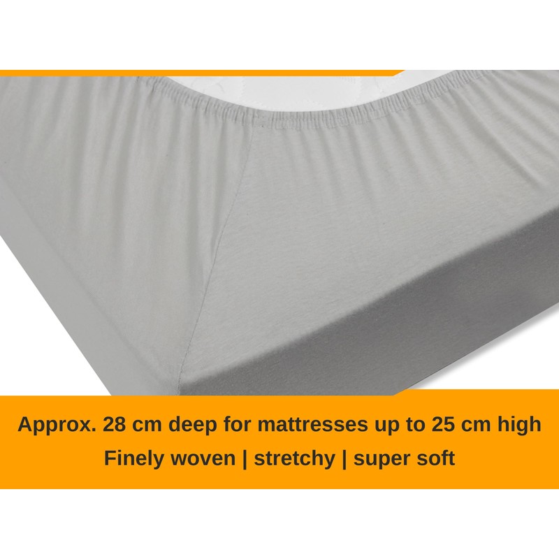 npluseins Classic Jersey Fitted Sheet - 100% Cotton 159.192, 140-160