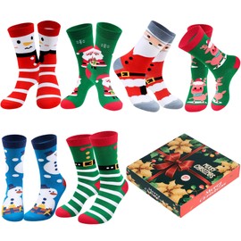 Lounwee Fun Christmas Socks for Women - Funny Xmas Holiday Gifts for Female Cozy Crew Cotton Sock