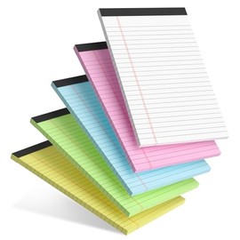 5 blocs de notas pequeños de 5 x 8 pulgadas, bloc de notas de color, 5 blocs de notas de color, 5 x 8 pulgadas, blocs de papel perforados con rayas es