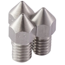 3DFREUNDE 3-Piece Set 0.3 mm + 2 * 0.4 mm Precision Stainless Steel MK8 Makerbot Reprap Anet A8 A6 Extruder Hotend Nozzle for 1.75 mm filament/3D Printer Print Head 0.4 mm Stainless Steel M6