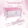 Reborn Baby Dolls Crib, Foldable Babys Doll Bed for 17-20