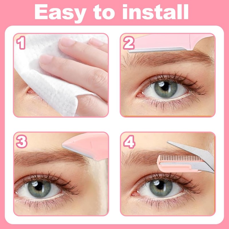 BEPSYOM 3-Piece Professional Eyebrow Care Set, Eyebrow Trim Set with
