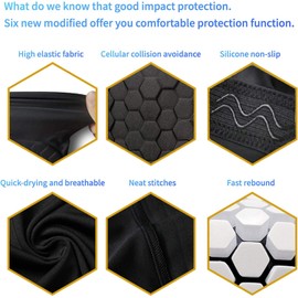 Elbow Pads, Basketball Shooter Sleeves, Collision Avoidance Hex Padded Elbow for Volleyball Football Baseball Cycling (Black Medium)