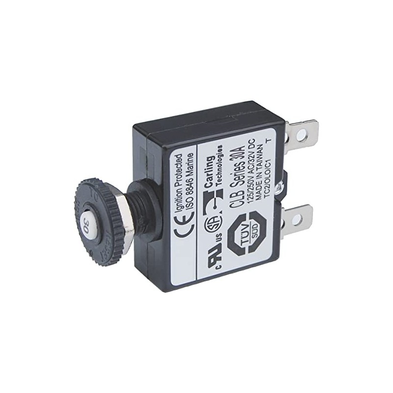Blue Sea 7059 30A Marine Push Button Thermal with Quick