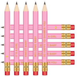 Vusnud 50Pcs - Baby Shower Sharpened Half Pencils with Erasers, Pre-sharpened Pencils for Baby Shower Games, 4 Inches