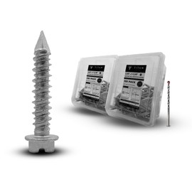 200-Pack High-Performance 1/4 x 1-1/4" 410 Stainless Steel Hex-Head Concrete Screws