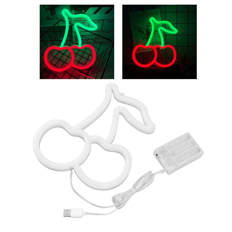 LED Neon Night Light Lamp USB Powered Decorative Wall Fruit
