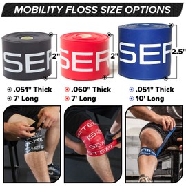Serious Steel Black Mobility & Recovery (Floss) Bands |Compression Tack & Flossing (Heavy: .051" X 2" x 7')