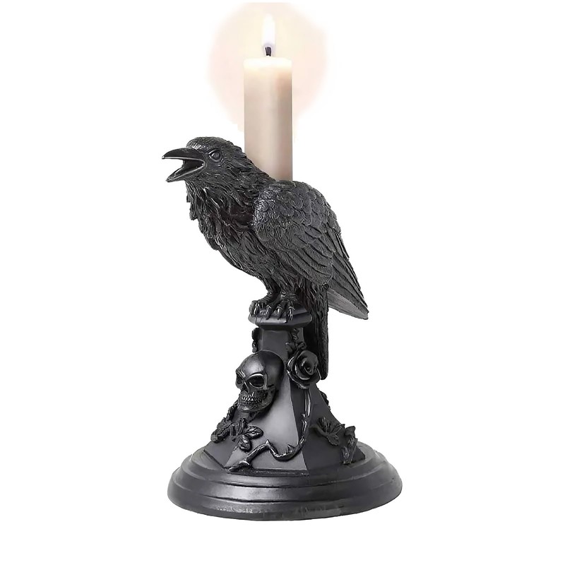 Gothic Candle Holder Resin Figurine Candlestick Stand Home Decor Accessory