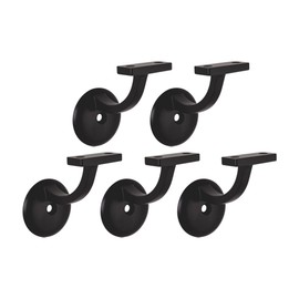 5-Pack Jumbo Handrail Brackets for Stairways and Railings, Matte Black – Design House, 188169