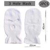 LINSOCLE 2 x Balaclava 3-Hole Balaclava, Knitted Balaclava, White, Multifunctional