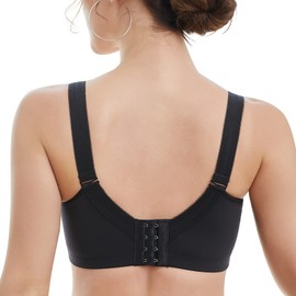 Bras for Women Wireless Wirefree Full Coverage Minimizer Bra Full Figure Elastic paddless lace Push up Comfy no Wire Lifting up Full Support Light Lined Bra 38DD 38 dd Black