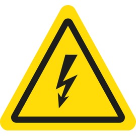 ITALMI Elektro-Risiko-Aufkleber, dreieckig, 10 x 10 cm, Hochspannungswarnaufkleber, robustes Vinyl für den Außenbereich, professionelles elektrisches Sicherheitsschild